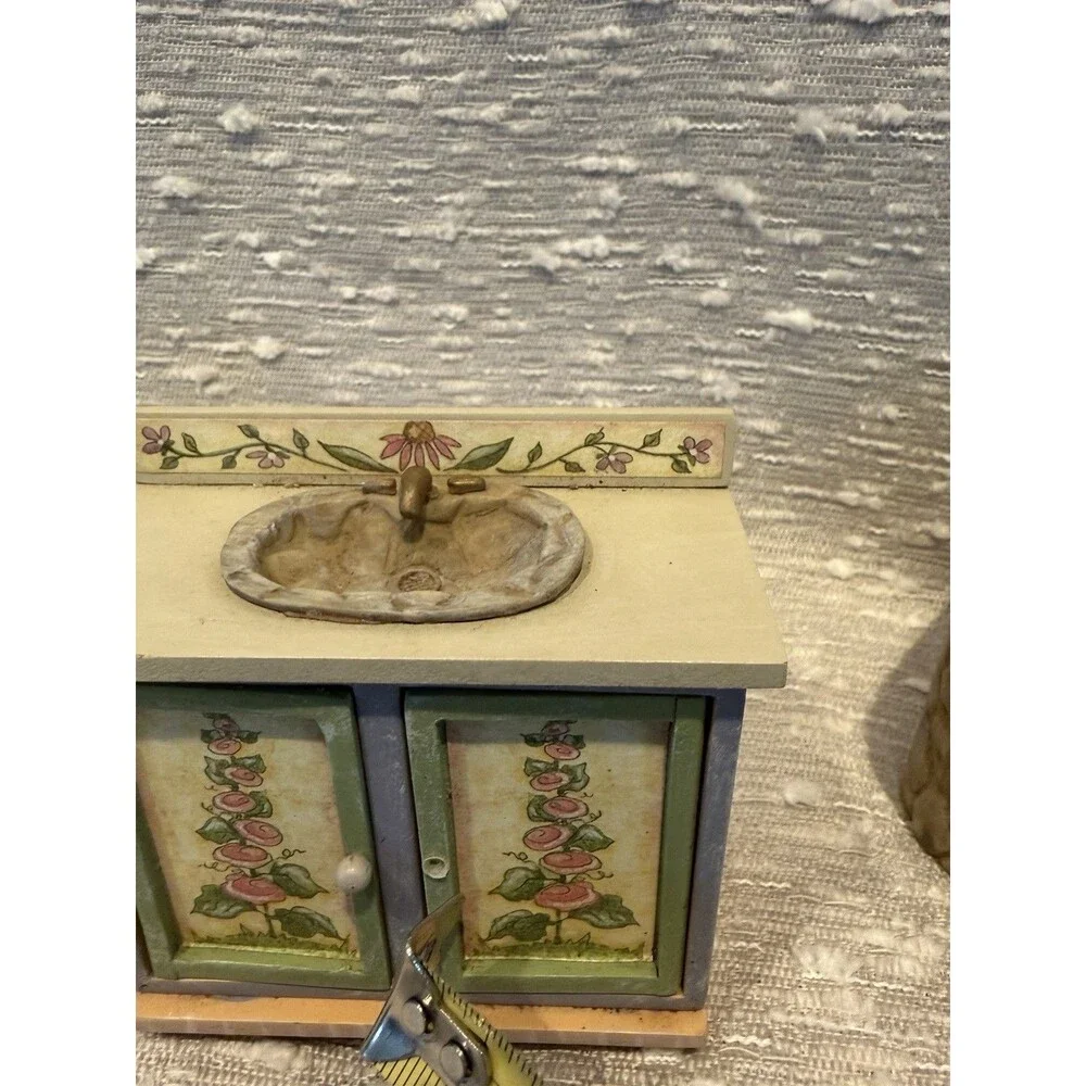 Vintage Concord Miniatures Petalstone Dollhouse Bathroom Set Robin Betterley